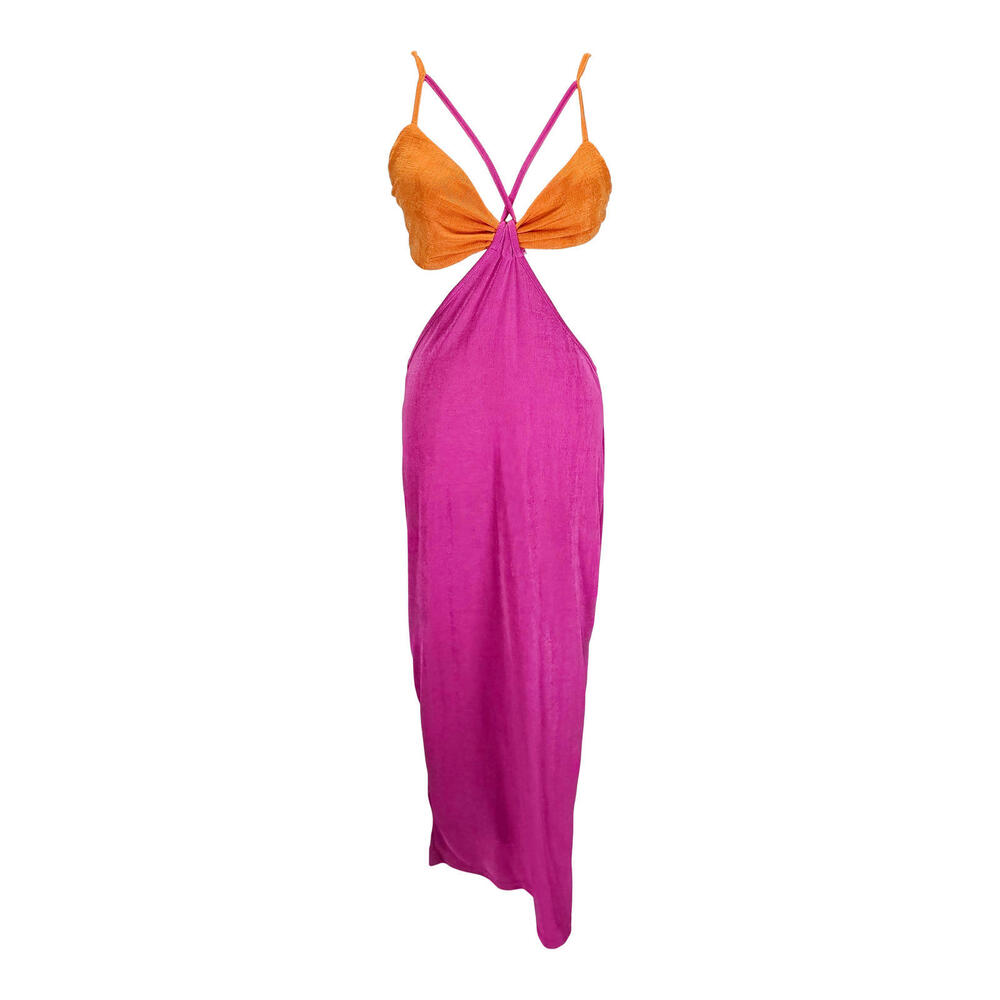 Shein Sassy Colorblock Maxi Dress with a Twist/L